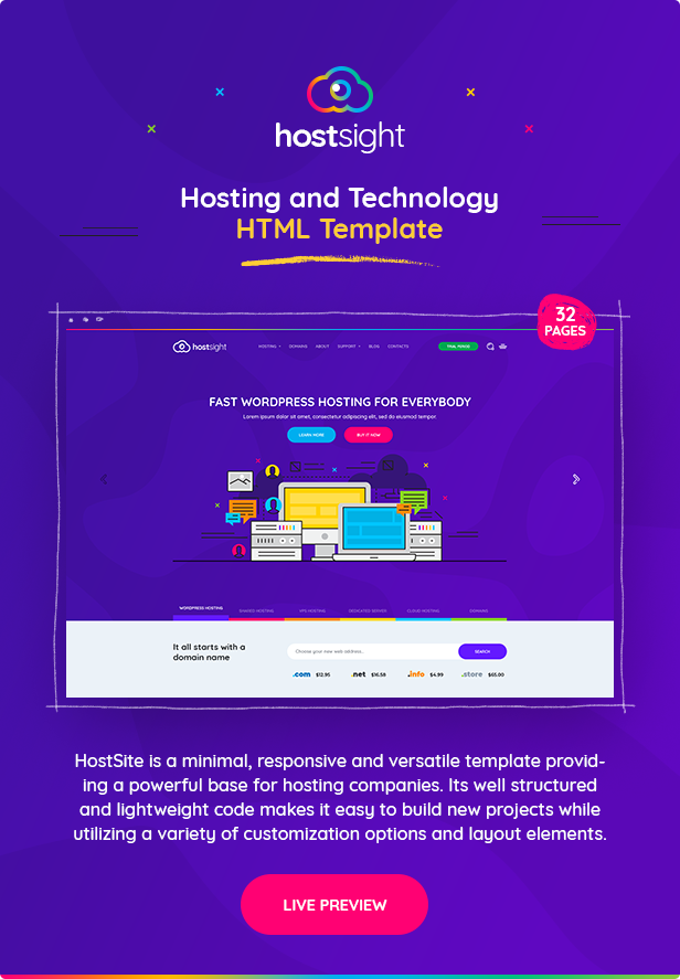 Hosting and Technology HTML Template