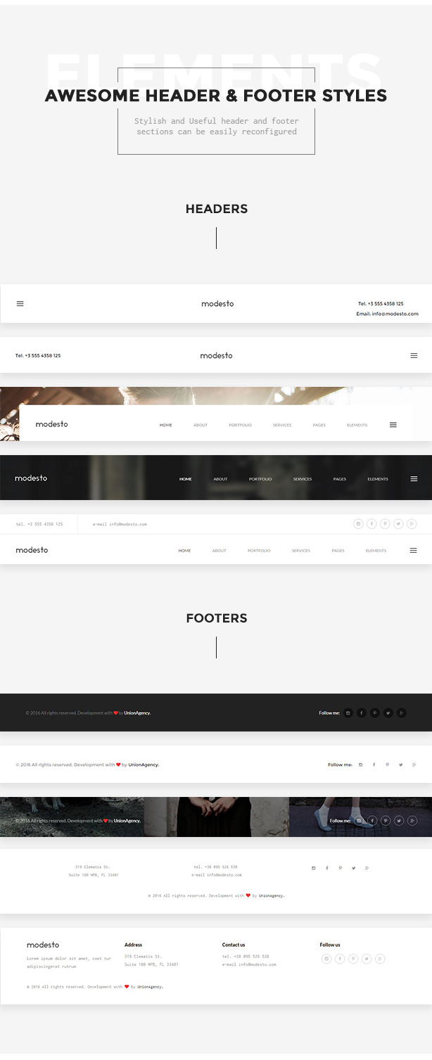 Awesome Header & Footer Styles