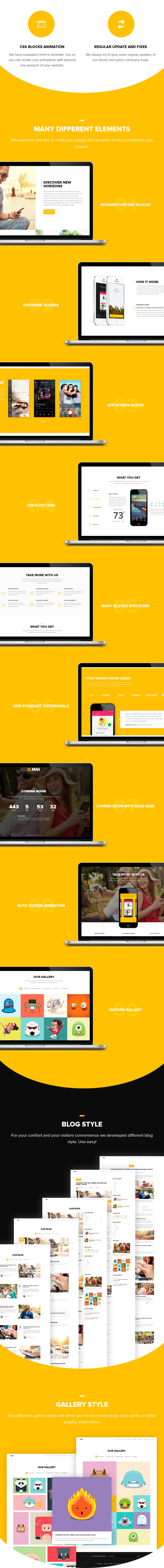 CSS Blocks Animation, Regular uUpdate and Fixes, Many Different Elements, Blog Style, Gallery Style