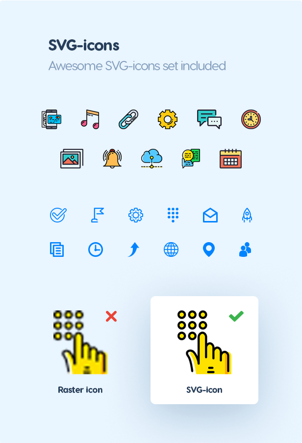 Awesome SVG-icons set included