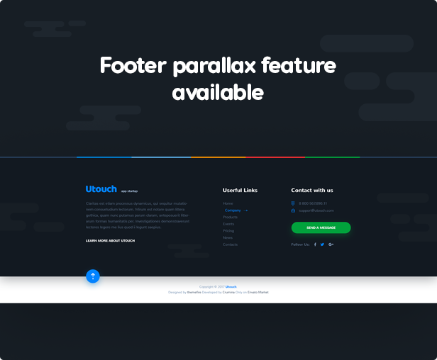 Footer parallax feature available